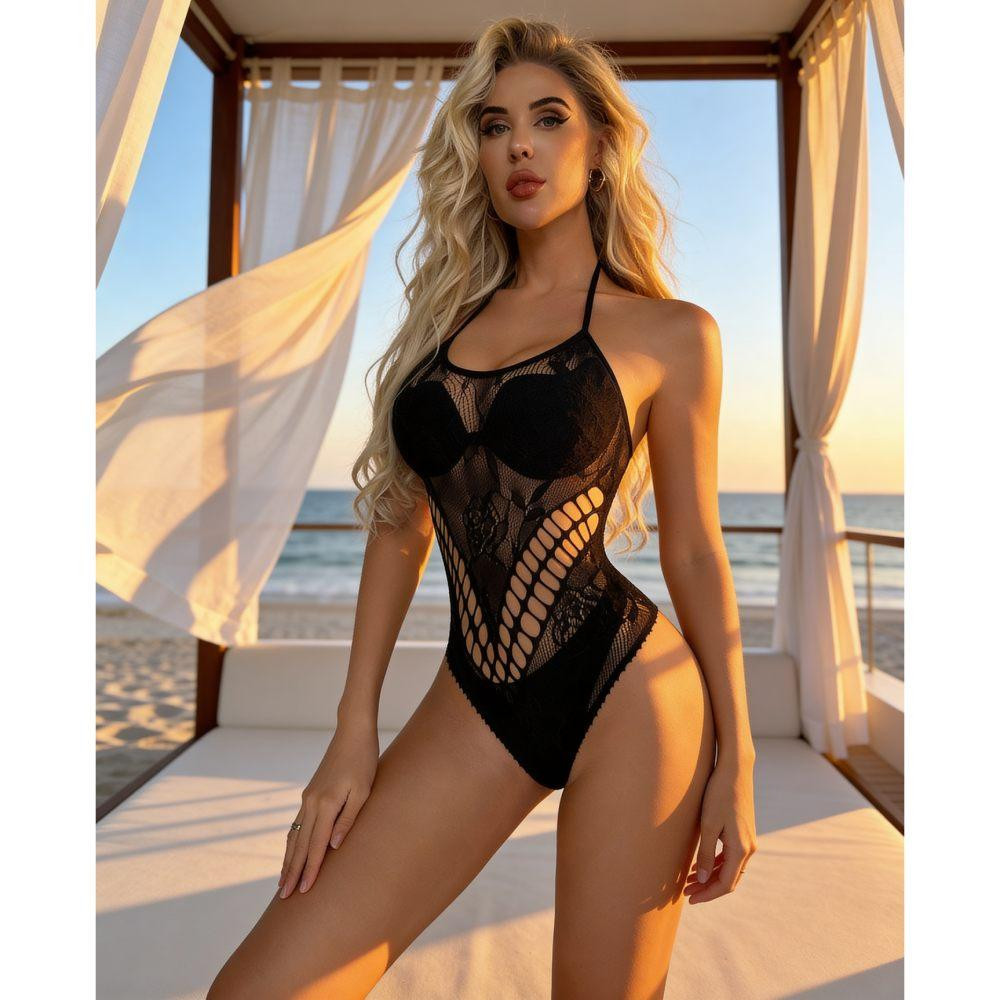 Боді класичне Star Night із сіточкою, чорне, OS (S-L) Sex Aura Київ - фото 1
