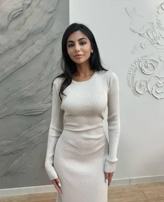 Стильное женское платье длинное рубчик мустанг Беж, 42/44 Одесса - изображение 1