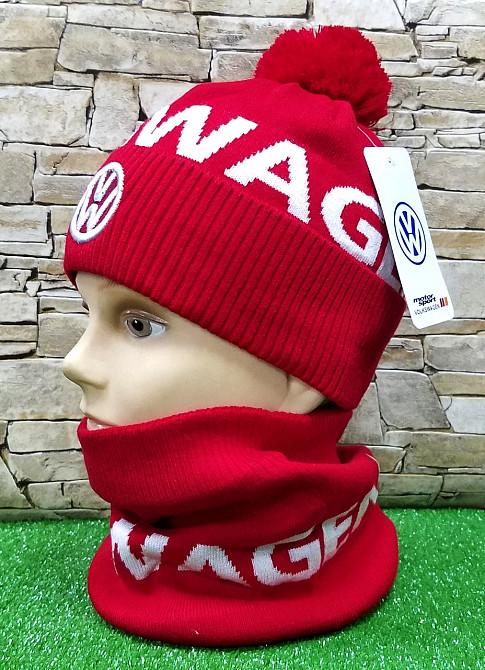 Комплект шапка + баф WOLKSWAGEN Pom Pom Fleece Київ - фото 2