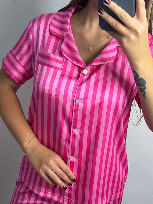 Жіноча піжама сатин Малиновий XS-S Харків - фото 3