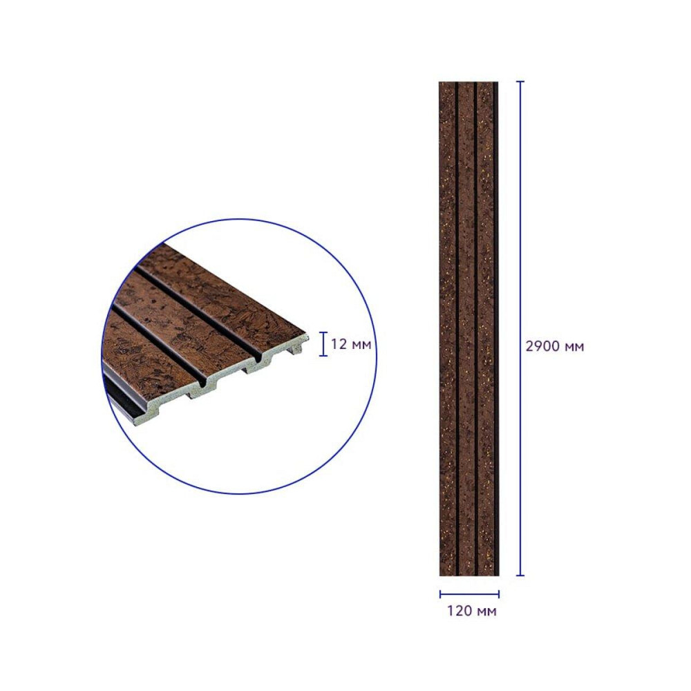 Рейка декоративна PS 2900х120х12мм Темно-коричневий із золотими вкрапленнями SW-00001737 Київ - фото 4