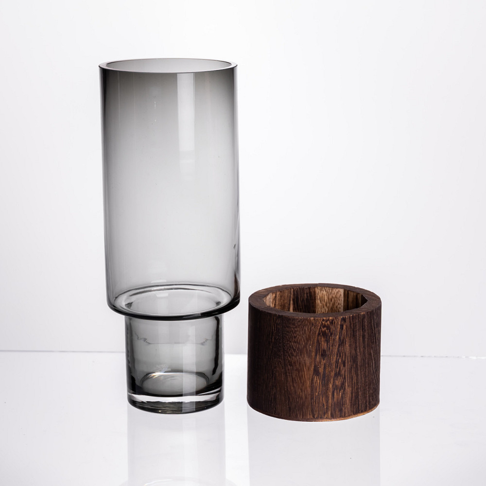 Круглая стеклянная ваза для цветов 25.5 см Киев - изображение 2