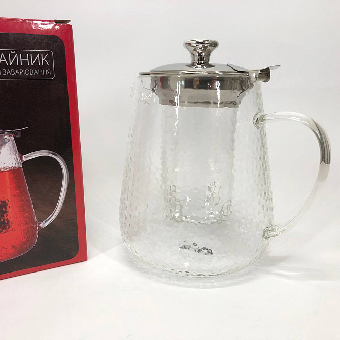 Заварник скляний з пресом Con Brio CB-6380 800 мл, Скляний заварювальний чайник для EQ-813 чаю чайники Київ - фото 5