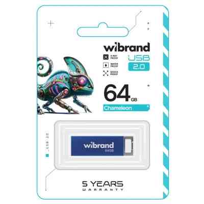 USB флеш накопитель Wibrand 64GB Chameleon Blue USB 2.0 (WI2.0/CH64U6U) Винница