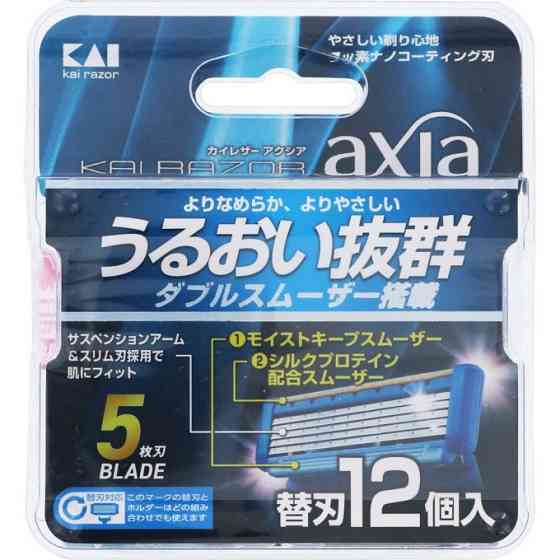 Леза запасні для бритви KAI AXIA 5 лез, 12 шт у лотку Kai razor Вінниця
