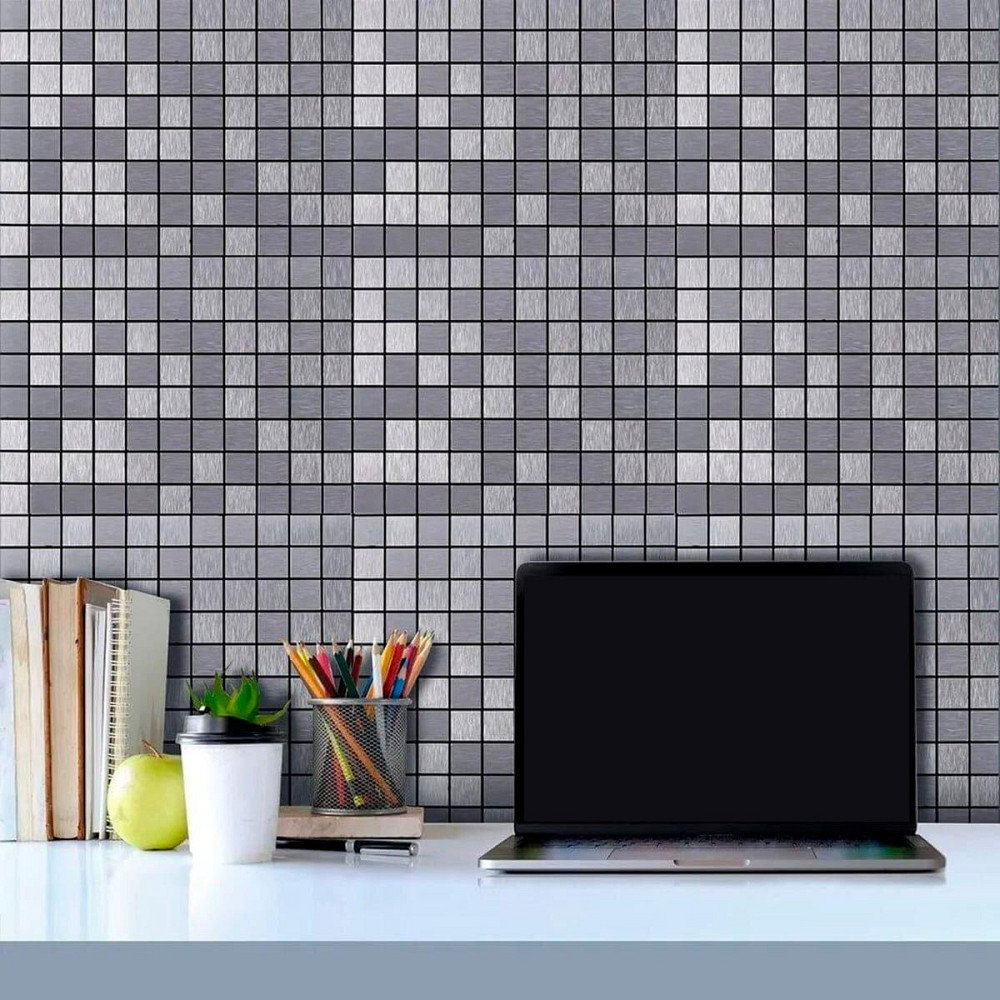 Самоклеющаяся алюминиевая плитка 300х300х3мм Серебряная мозаика SW-00001167 Киев - изображение 6