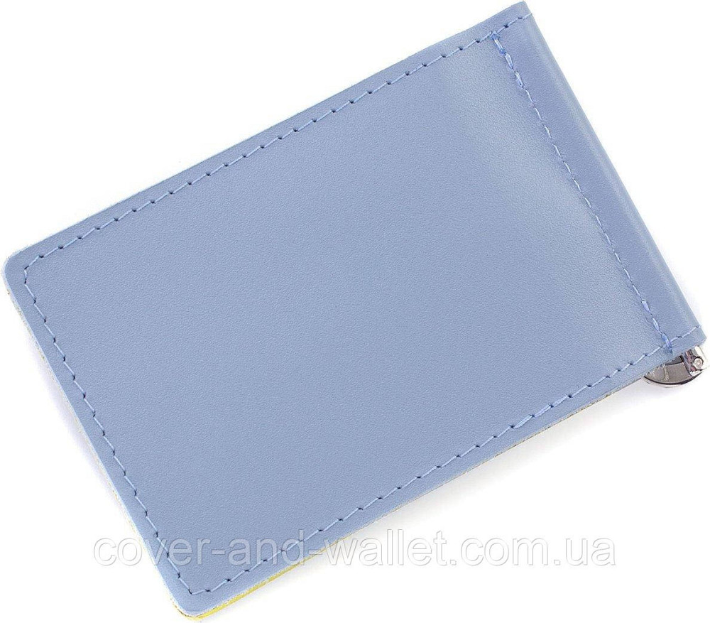 Жовто-блакитний затискач для купюр з написом З Україною в серці Grande Pelle Onda Київ - фото 3