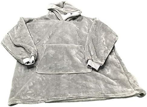 Худи-плед, толстовка Super Dalian с карманами и капюшоном для дома флисовый теплый оверсайз кофта-одеяло серая Киев - изображение 5