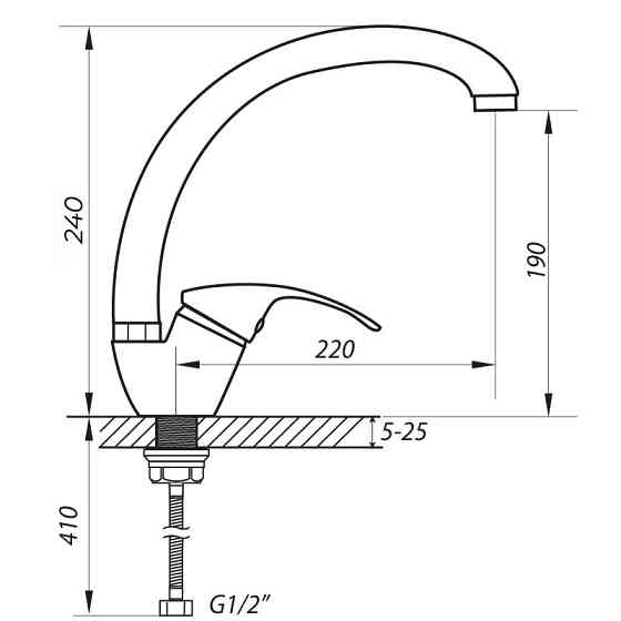Змішувач для кухні ZERIX YUB 135 (ZX0414) Київ