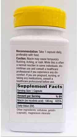 Ніацин Nature's Way Niacin, Vitamin B3, 100 mg, 100 Capsules Луцьк