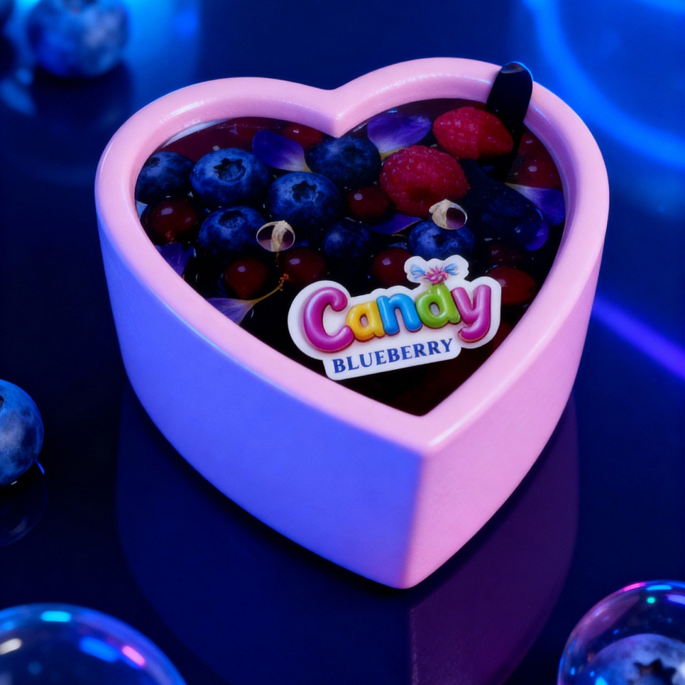 Массажная свеча с ароматом черники Candy Blueberry в форме сердца, 70 мл Sex Aura Киев - изображение 4