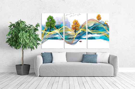 Модульна картина у вітальню/ спальню      Осінній ліс      ART-194_3A Київ