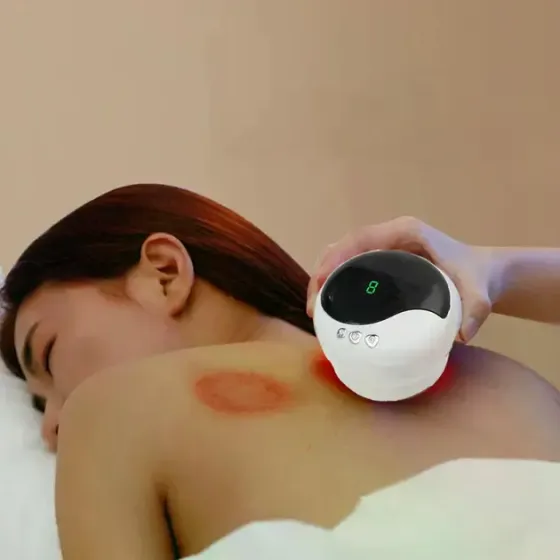 Антицеллюлитный вакуумный массажер Intelligent Cupping Massage, аккумуляторный ручной массажер для всего тела Белый LY-873-White Коломия