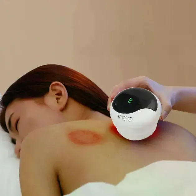 Антицеллюлитный вакуумный массажер Intelligent Cupping Massage, аккумуляторный ручной массажер для всего тела Белый LY-873-White Коломия - фото 2