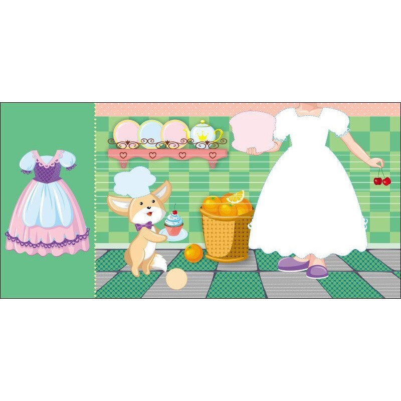 Детская книга с наклейками Одень куклу 