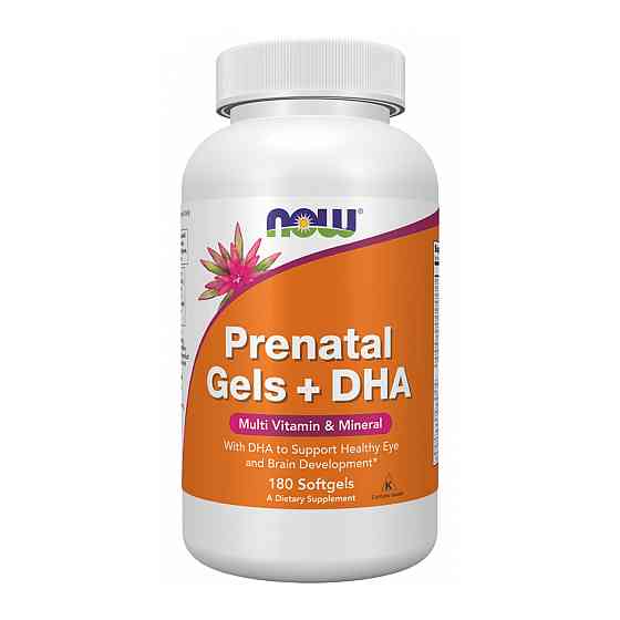 Вітаміни для вагітних з риб'чим жиром  Now Foods Prenatal Gels + DHA 90 гел капс Київ