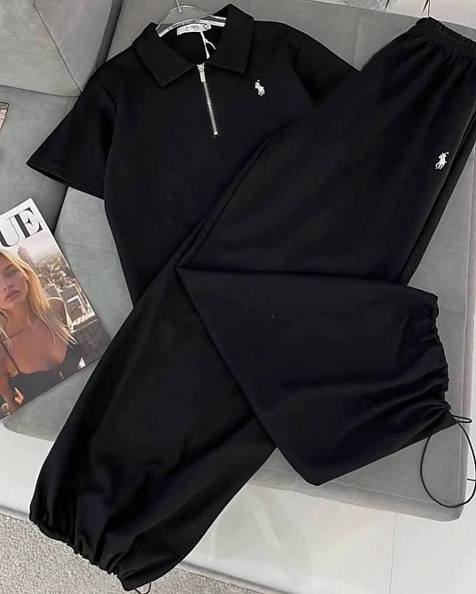 Женский прогулочный оверсайз костюм двойка: футболка и штаны двунитка Одесса - изображение 1