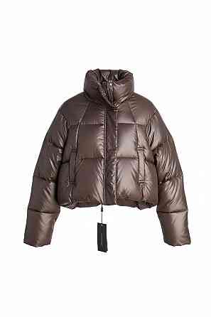 Куртка жіноча Lady Yep 30083 пуффер коротка глянцева коричнева, коричневий, L Київ