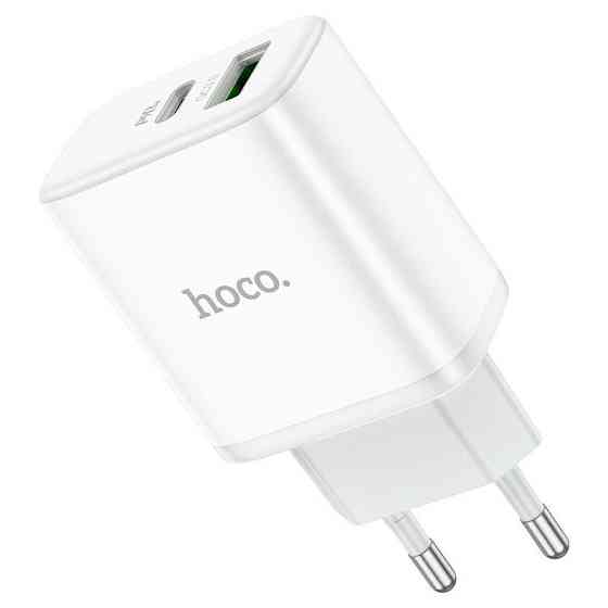 Мережевий зарядний пристрій HOCO C105A Stage dual port PD20W+QC3.0 charger White Одеса