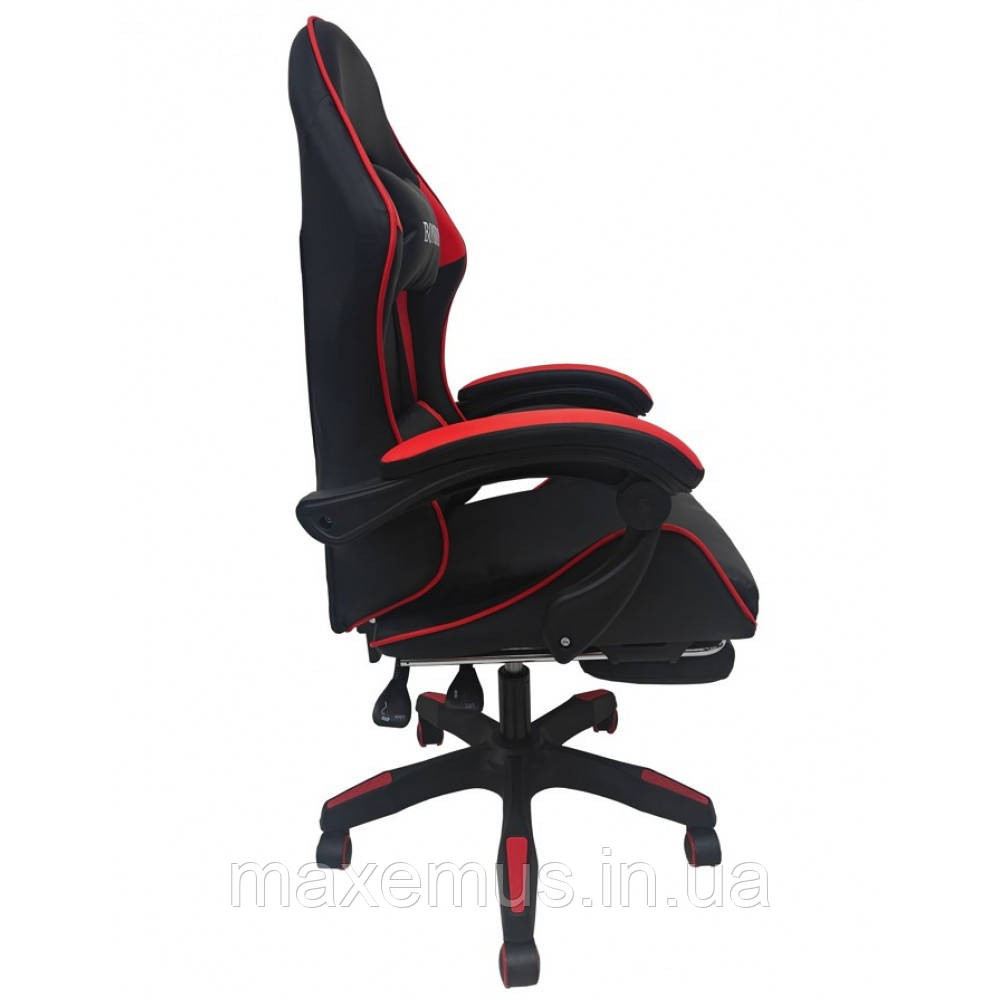 Кресло с регулировкой спинки В 945 с подставкой для ног кресло для геймера компьютерное красное Мостиська - фото 8