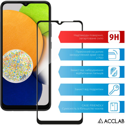 Скло захисне ACCLAB Full Glue Samsung A03 Black (1283126521621) Вінниця - фото 3