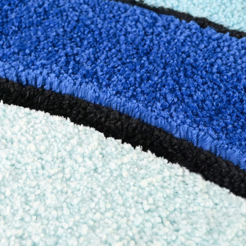 Килимок для ванної та душу килимок для ніг у ванну кімнату, мікрофібра, антиковзкий 40х60 см, синій з візерунком Кам'янець-Подільський - фото 2