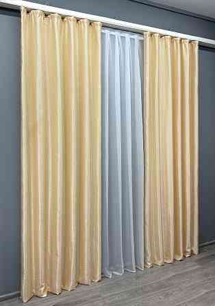 Комплект готовых штор VR-Textil Жаккард № 1727ш Кремовый 150х285 см 2 шт (33-0649) Киев