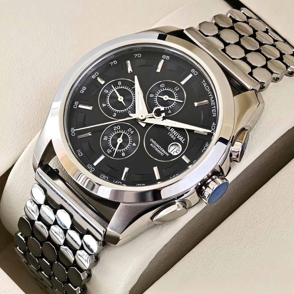 Часы мужские механические Carnival Genius Silver Honey (2 ремешка) Киев - изображение 2