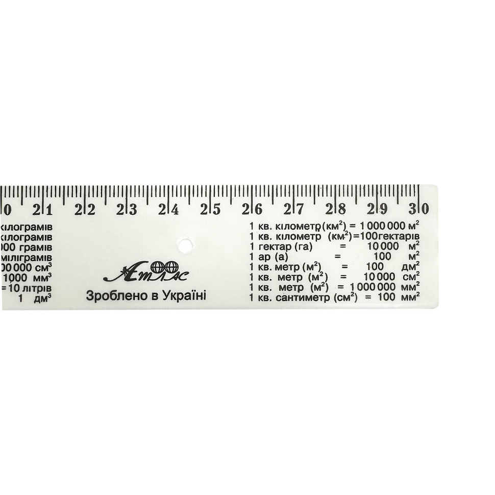 Лінійка з табличкою множення AS-0612, К-9052 білий, пластикова, 30 см Вінниця - фото 2