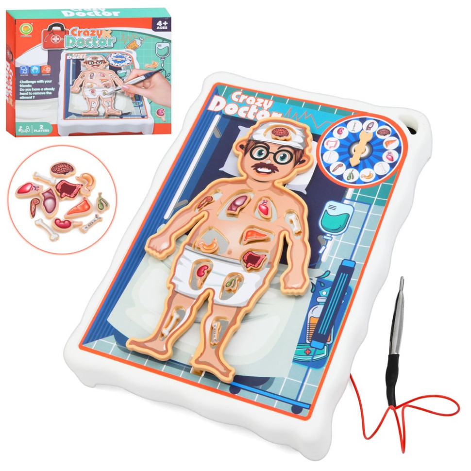 Дитяча настільна гра "Crazy Doctor" 1295-3 ігрове поле, рулетка Вінниця - фото 1