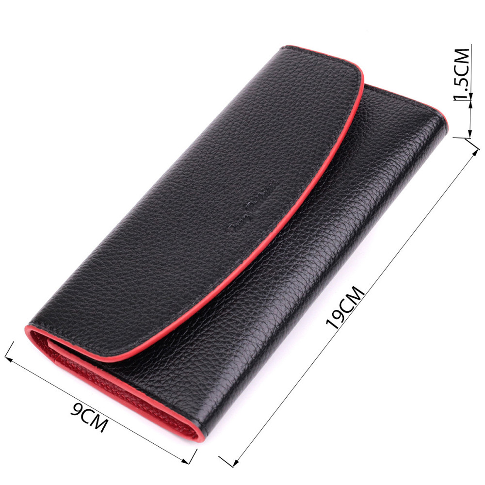 Женский кошелек с треугольным клапаном из натуральной кожи Tony Bellucci 22860 Черный Киев - изображение 3