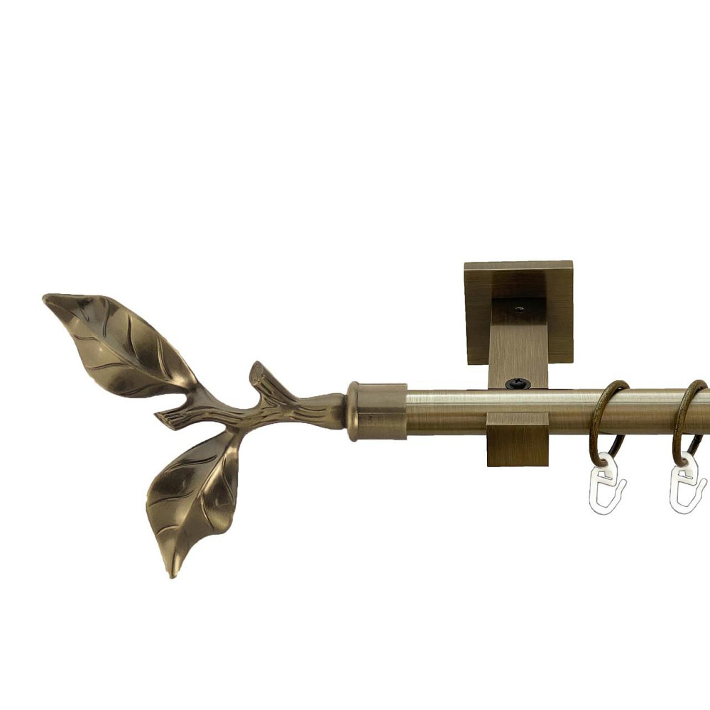 Карниз Orvit Листок Троянди металевий однорядний техно гладка труба кільце металеве Антик 19 мм 300 см (00-00026825) Львів - фото 1