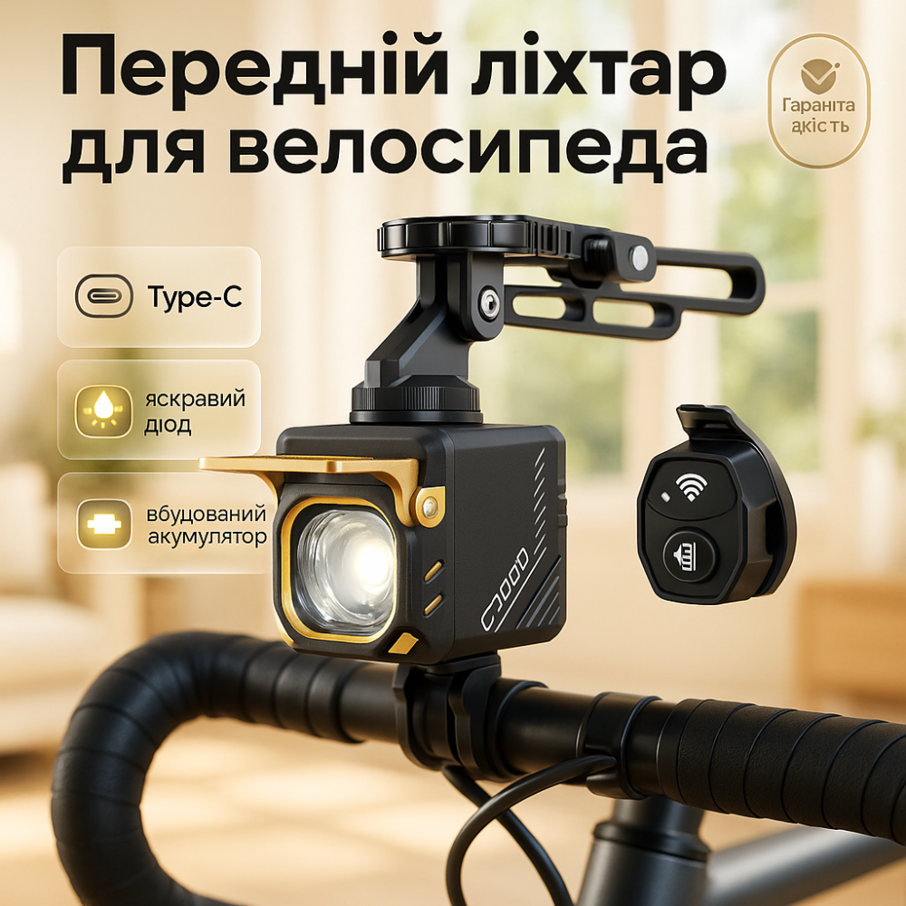 Ліхтар для велосипеда з захистом від води Q05 500LM, Фара для велосипеда з зарядкою USB RU-47 Львів - фото 10