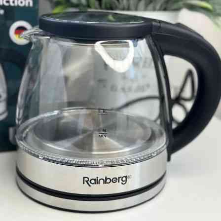 Чайник красивый электрический Rainberg RB-2251 - 1л, Чайник электрический с индикатором температуры QM-41 Львов