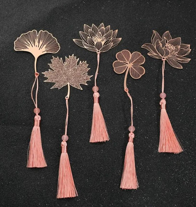 Вінтажна металева закладка Лотос з бахромою. ОригІнальна закладка для книжок. Подарунок для книголюб Київ - фото 2