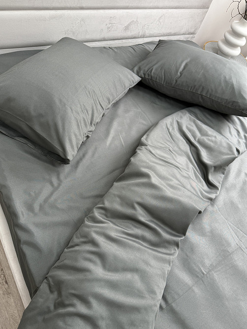 Ecotton Комплект постільної білизни Ecotton Євро 210х220 см однотонний сірий Nid Grey Коломия - фото 3