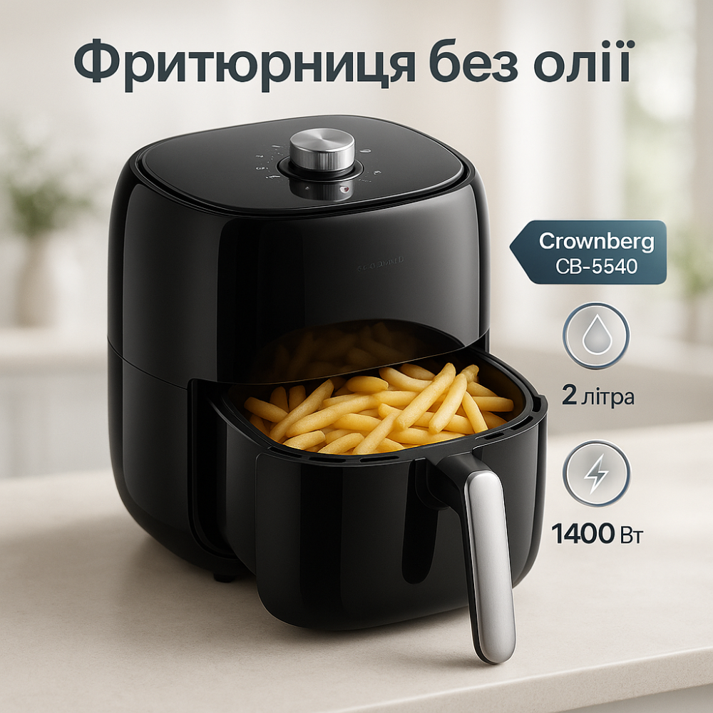 Фритюрница Crownberg CB-5540 электрическая фритюрница 2л для дома с регулируемым термостатом 1400Вт SW-33 Львов - изображение 19