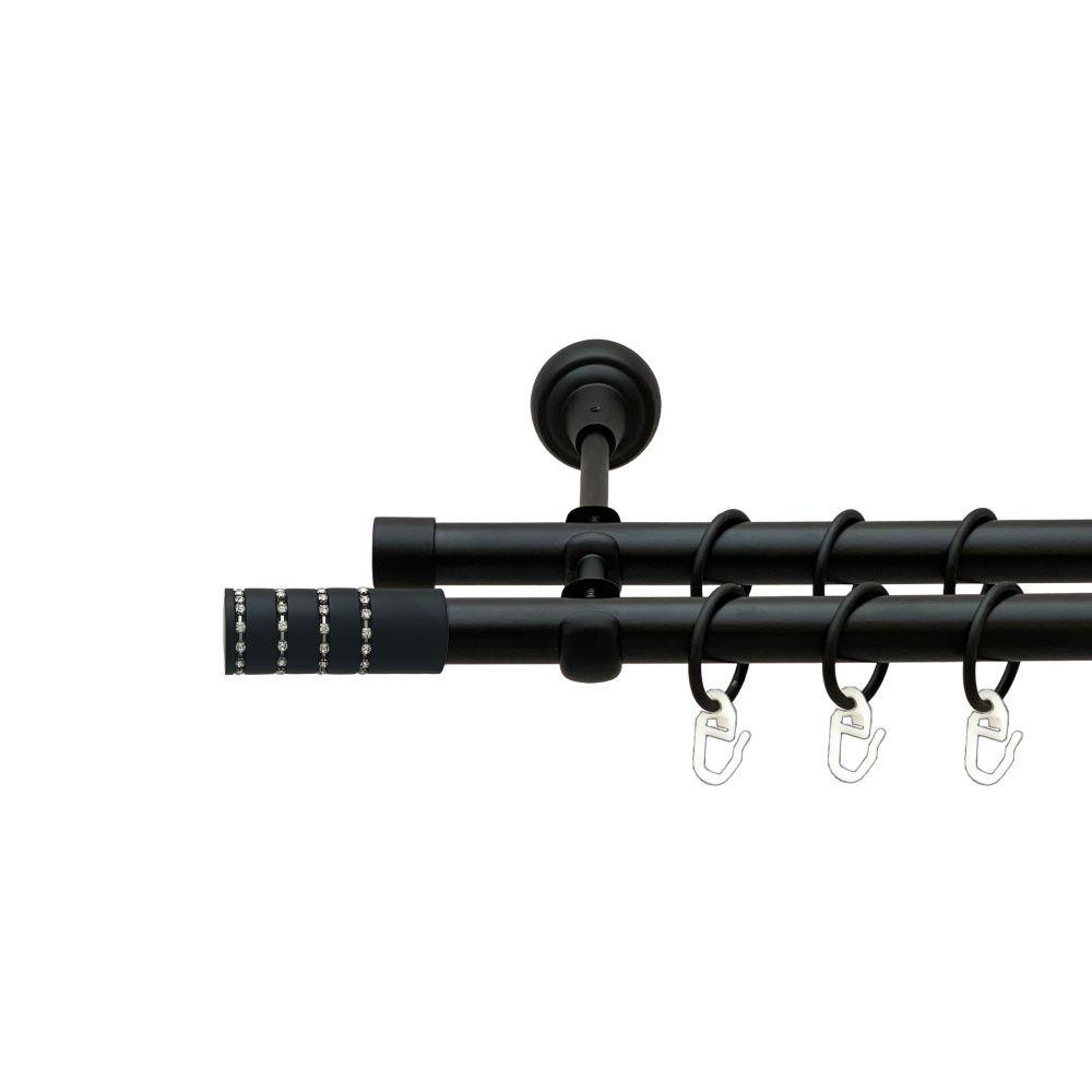 Карниз Orvit Барамелла металевий дворядний відкритий гладка труба кільце металеве Чорний Оксамит 19\19 мм 240 см (00-00020963) Львів - фото 1