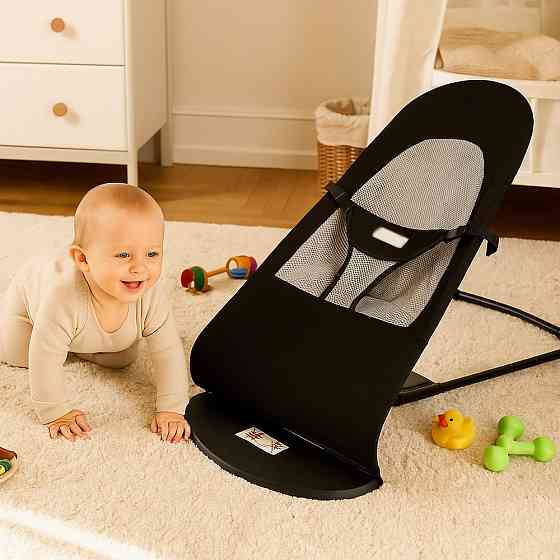 Дитячий шезлонг качалка до 13кг, 78×42×39см / Шезлонг для новонароджених / Крісло качалка дитяча Київ