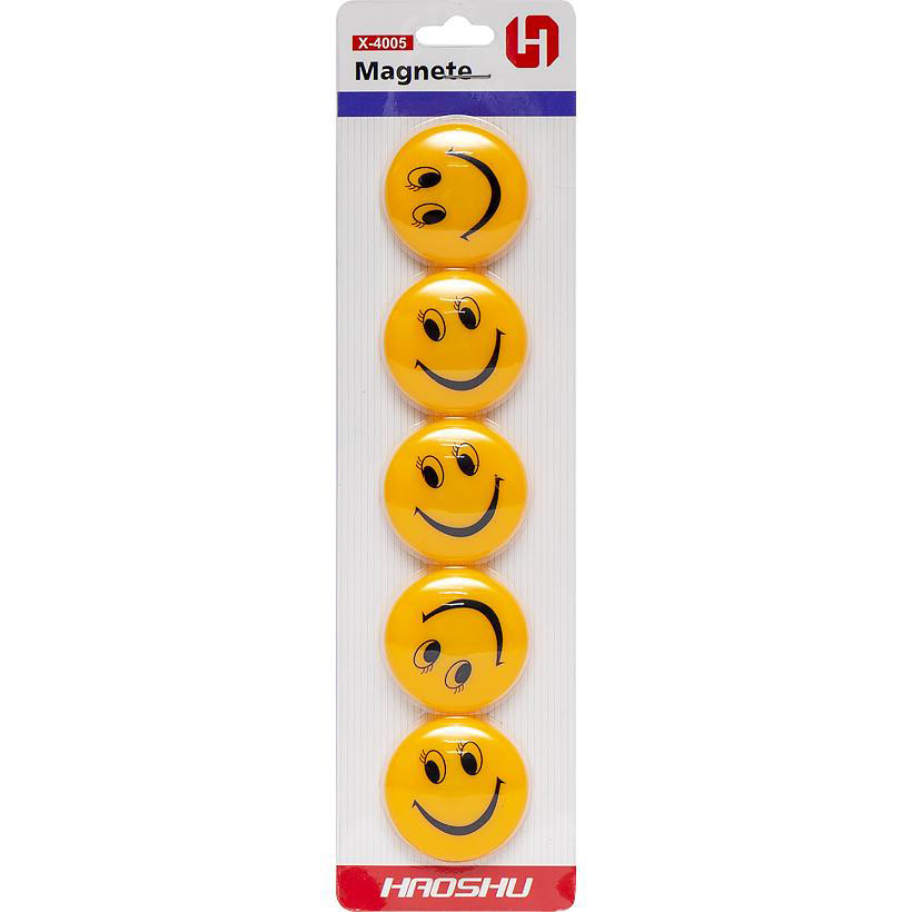 Магніт для дошки "Смайлик" 5 штук X-4005 діаметр 4 см Вінниця - фото 1