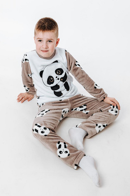 Пижама детская, тёплая, кофейная,топ Крохатушка одяг Киев - изображение 3