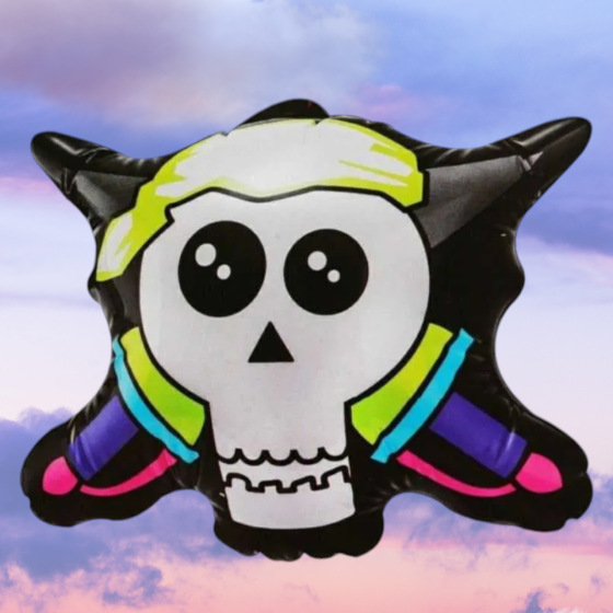 Повітряна куля Череп декор на Хелловін кольоровий Київ