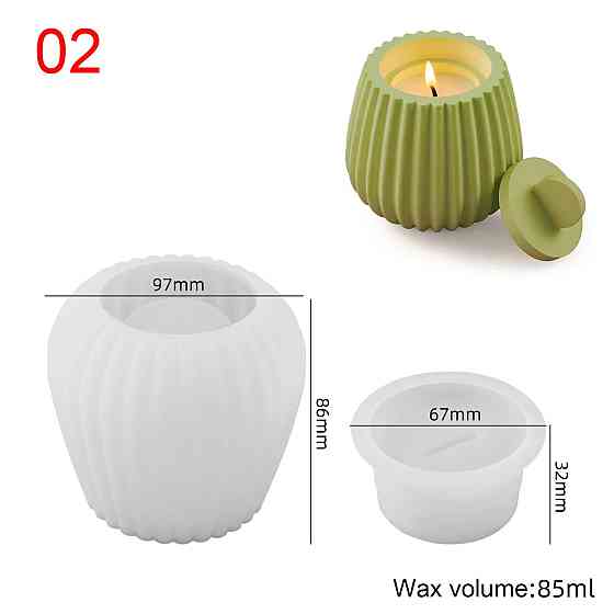 Силиконовая форма для подсвечника из смолы,глины,воска 97 х 86 мм 