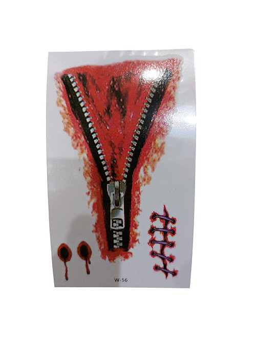 Наклейки тату для Хелловіну Замок та рани 10 на 6 см червоний Київ - фото 1