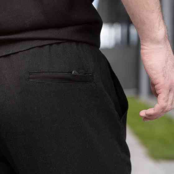 Шорти чоловічі льняні з кишенями чорні Pobedov Marsel Київ