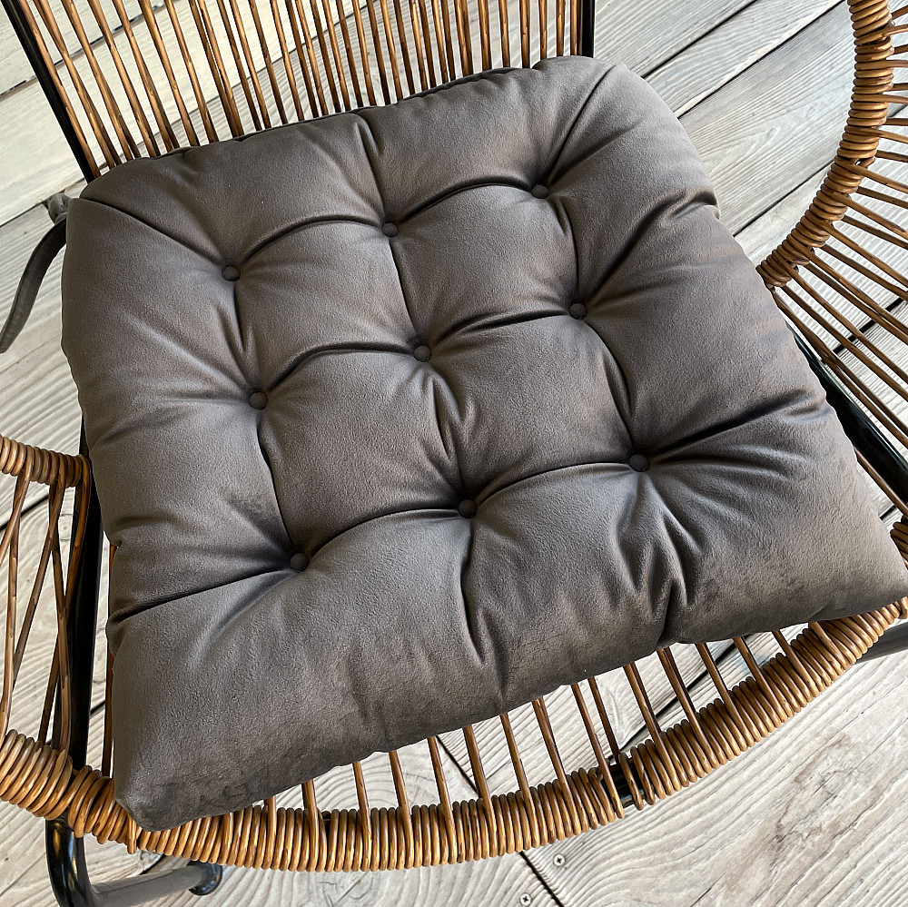 Подушка для стільців (40x40х5 см) Decorator Velour колір темно-сірий 84-112 Київ - фото 1