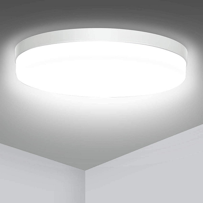 Світильник стельовий круглий LED 23 см, 36W, холодне біле світло 6500K, вбудована лампа світлодіодна Київ - фото 1