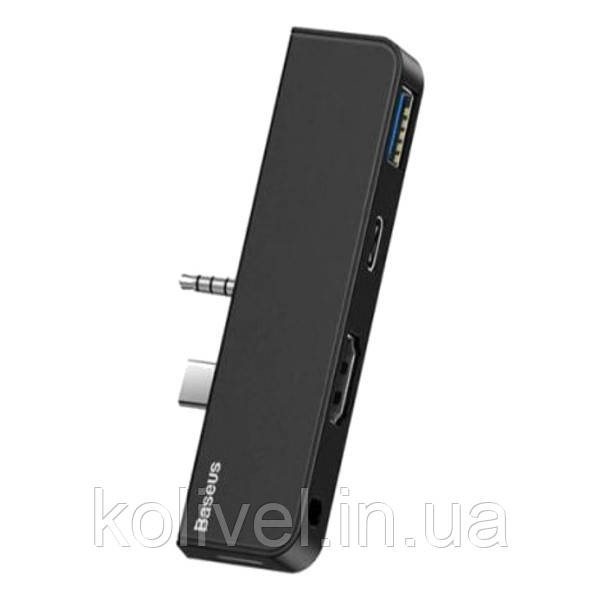 Док-станція USB3.1 Type-C+3.5mm --> HDMI/USB 3.0/Type-C/3.5mm Чорна Baseus for Surface Go (CAHUB-FT01) Київ - фото 2