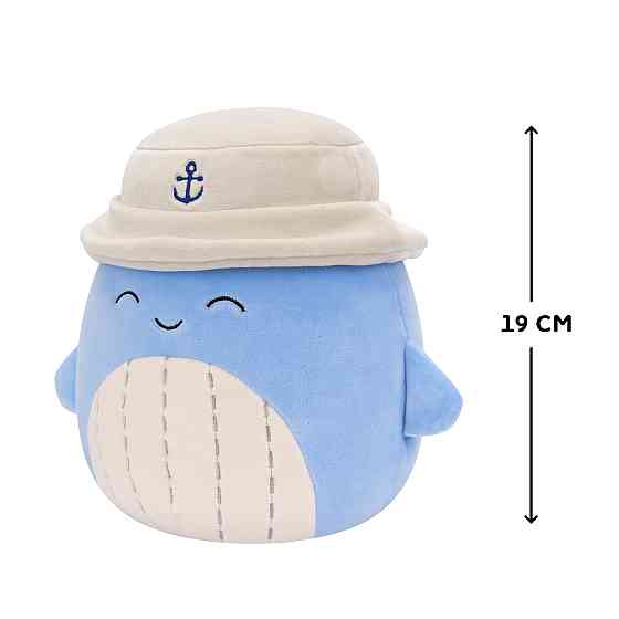 М'яка іграшка Squishmallows – Синій кит Самір у панамі (19 cm) Днепр