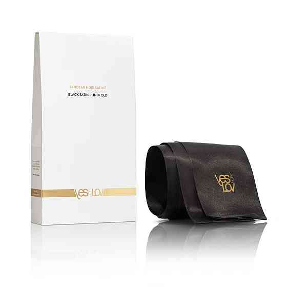 Сатинова пов'язка на очі YESforLOV BLACK SATIN BLINDFOLD Sex Aura Київ